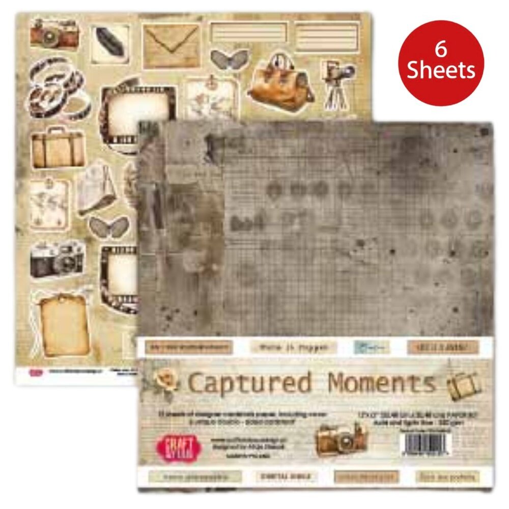 Craft & You Design Captured Moments 12x12 Inch Paper Set 250gsm (6sheets) (CPS-CM30-6)