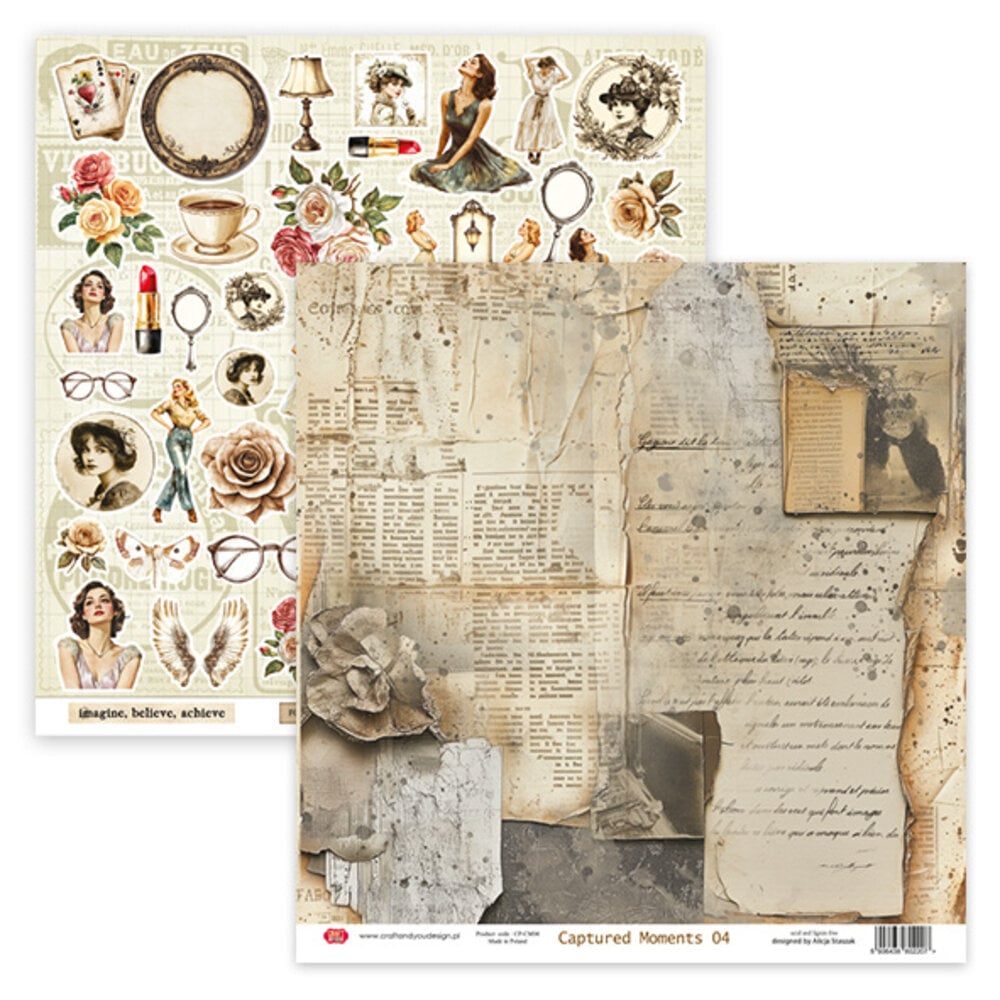 Craft & You Design Captured Moments 12x12 Inch Paper Set 250gsm (6sheets) (CPS-CM30-6)
