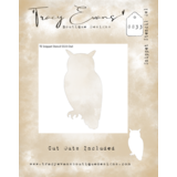 Tracy Evans Owl 4x4 Inch Snippet Stencil (SS033)