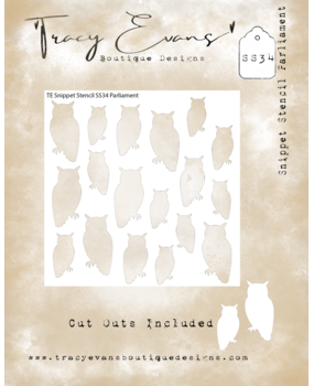 Tracy Evans Parliament 4x4 Inch Snippet Stencil (SS034)