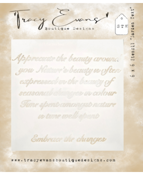 Tracy Evans Garden Tekst 6x6 Inch Stencil (ST008)