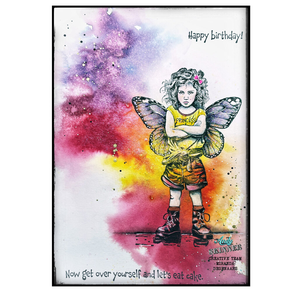 Katy Sue Designs Andy Skinner Pre Cut Rubber Stamp Princess Attitude (07-0077-AS)