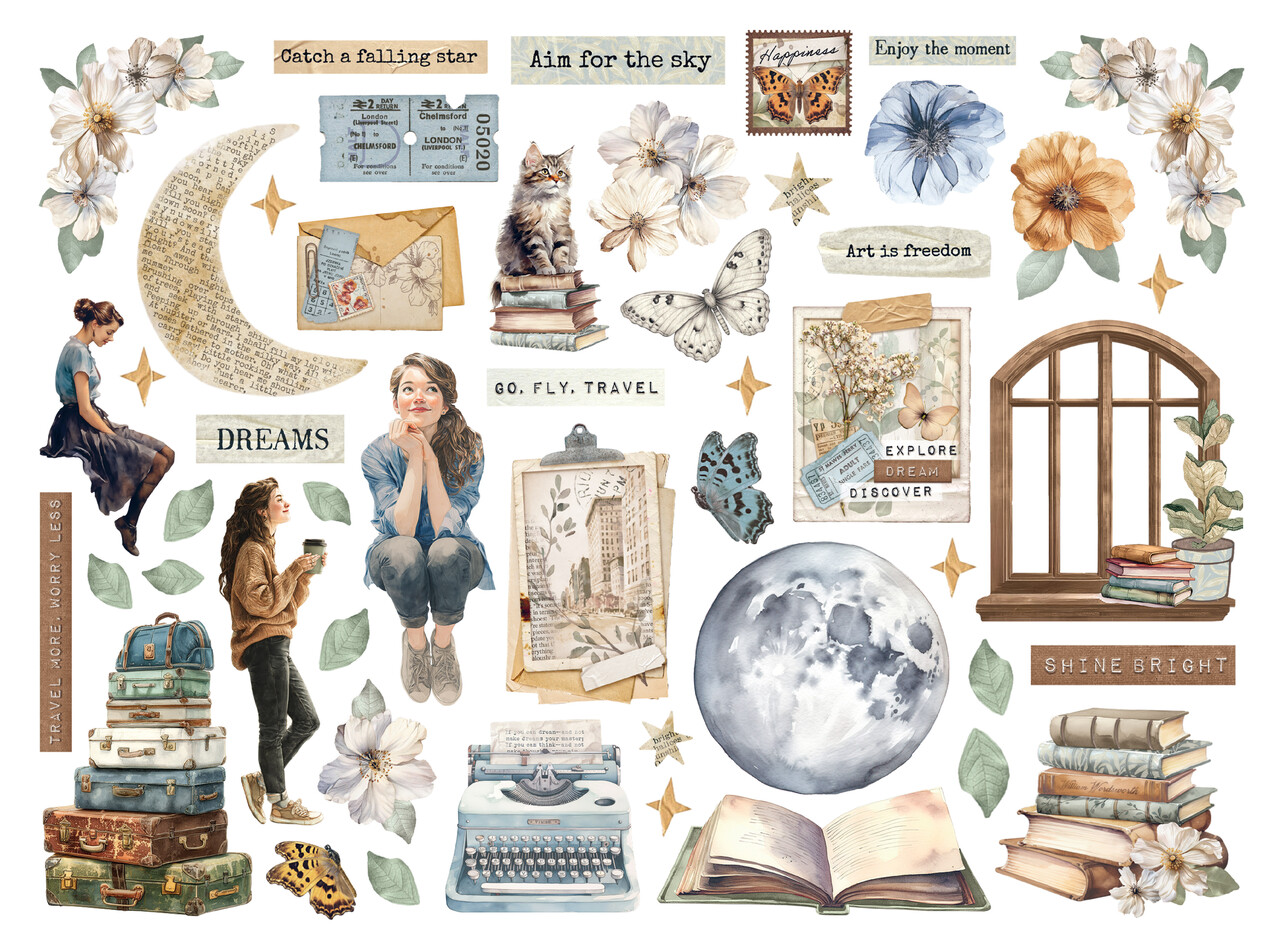 Stamperia Secret Diary Die Cuts Assorted (48pcs) (DFLDC128)