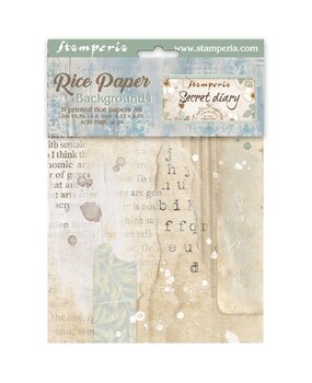Stamperia Secret Diary A6 Rice Paper Backgrounds (8pcs) (DFSAK6051)
