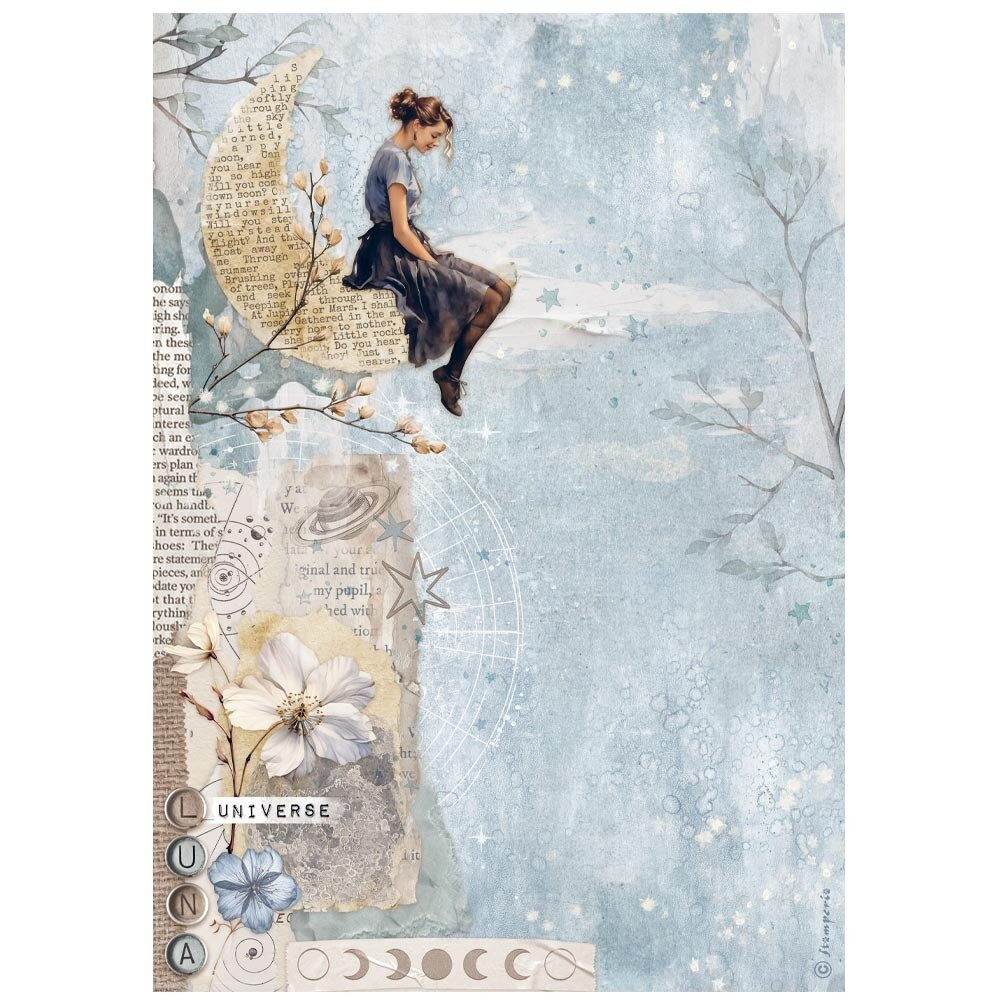 Stamperia Secret Diary A4 Rice Paper Moon (6pcs) (DFSA41103)