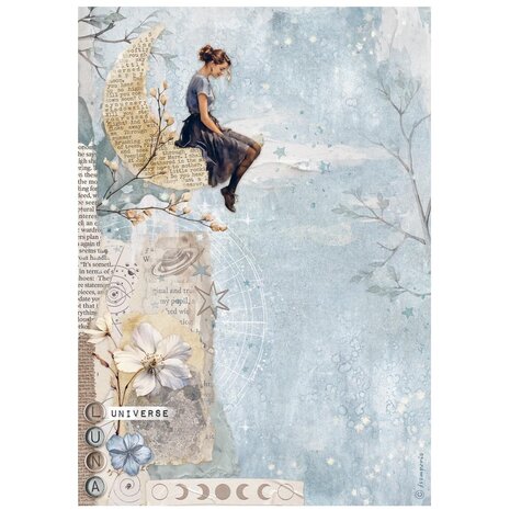 Stamperia Secret Diary A4 Rice Paper Moon (6pcs) (DFSA41103)