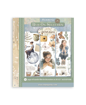 Stamperia Secret Diary Rub-On 20,5x23cm Assortment (6pcs) (DFLRBXG02)