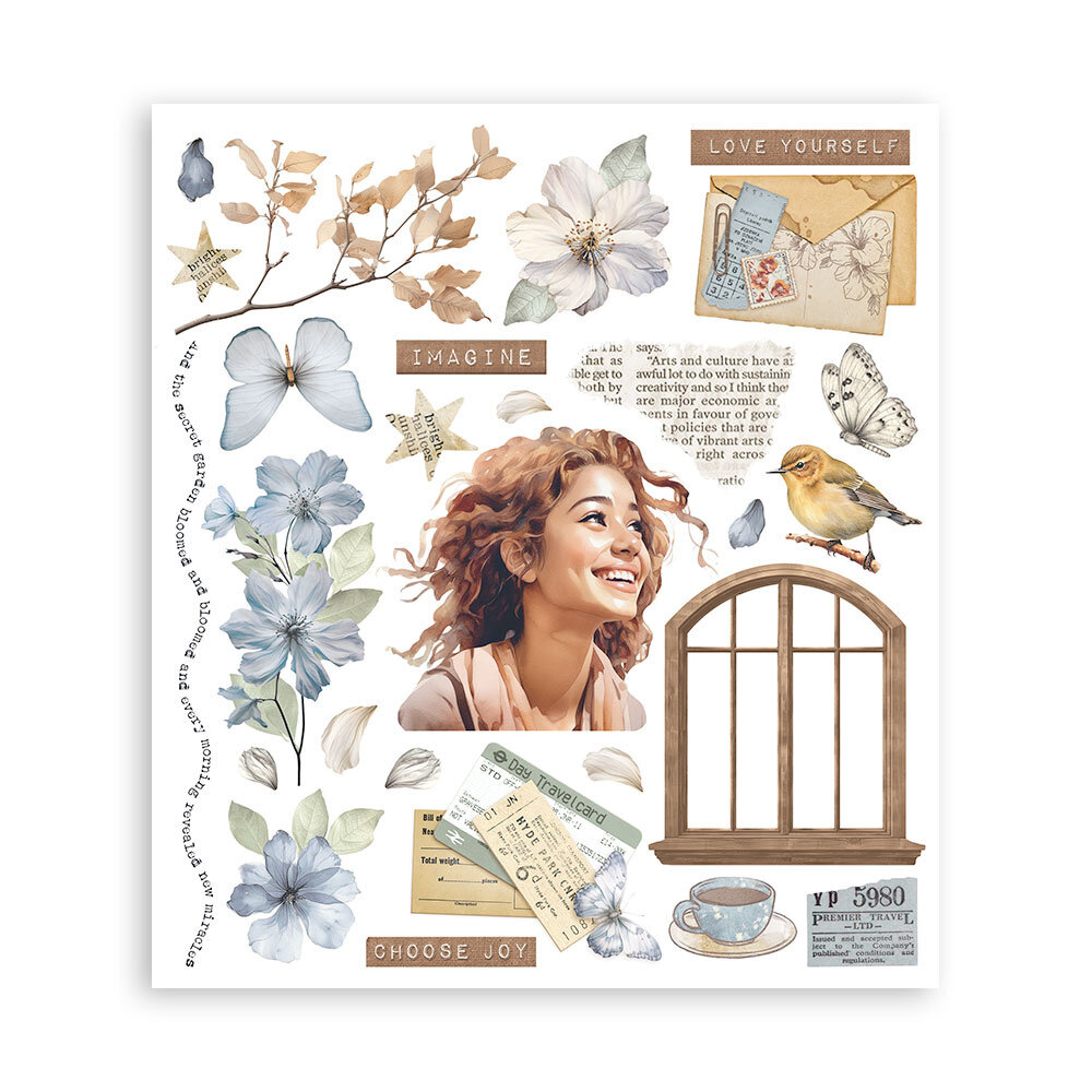 Stamperia Secret Diary Rub-On 20,5x23cm Assortment (6pcs) (DFLRBXG02)