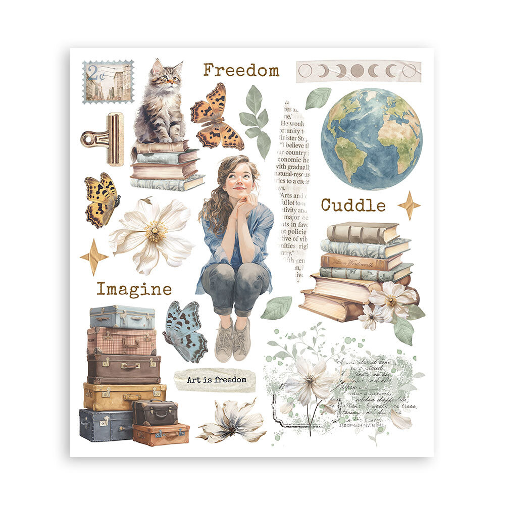 Stamperia Secret Diary Rub-On 20,5x23cm Assortment (6pcs) (DFLRBXG02)