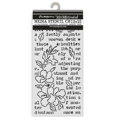 Stamperia Secret Diary Thick Stencil 12x25cm Butterfly and Flower (KSTDL151)