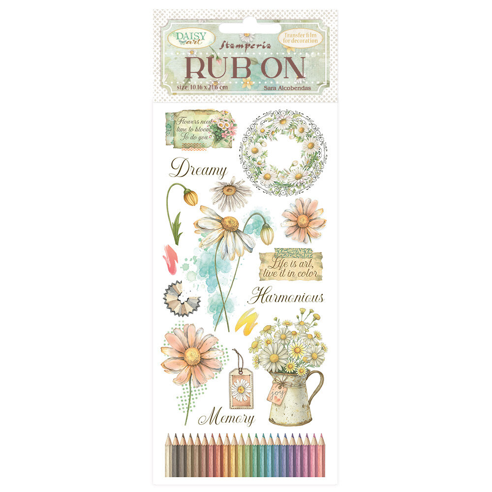 Stamperia Daisy Art Rub-On 10,16x21,6cm Harmonious (DFLRB224)