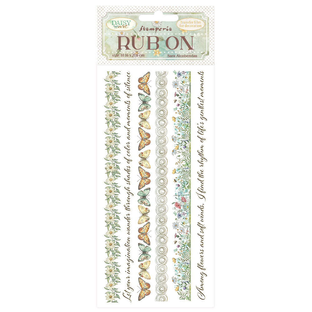 Stamperia Daisy Art Rub-On 10,16x21,6cm Stripes (DFLRB225)
