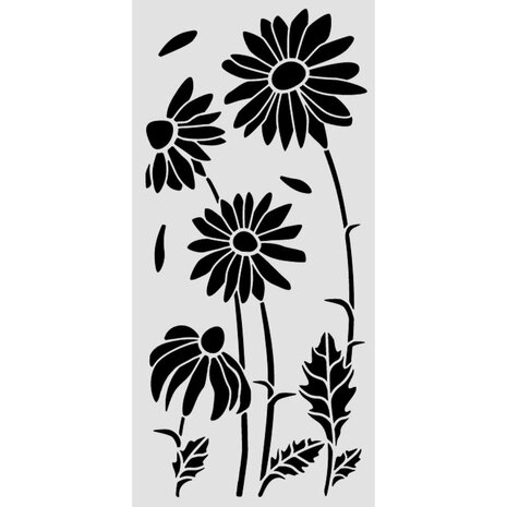 Stamperia Daisy Art Thick Stencil 12x25cm Daisies (KSTDL146)