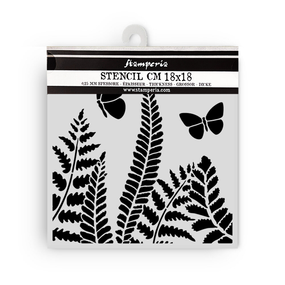 Stamperia Daisy Art Thick Stencil 18x18cm Fern (KSTDQ131)