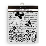 Stamperia Daisy Art Thick Stencil 20x25cm Letter and Butterfly (KSTD199)