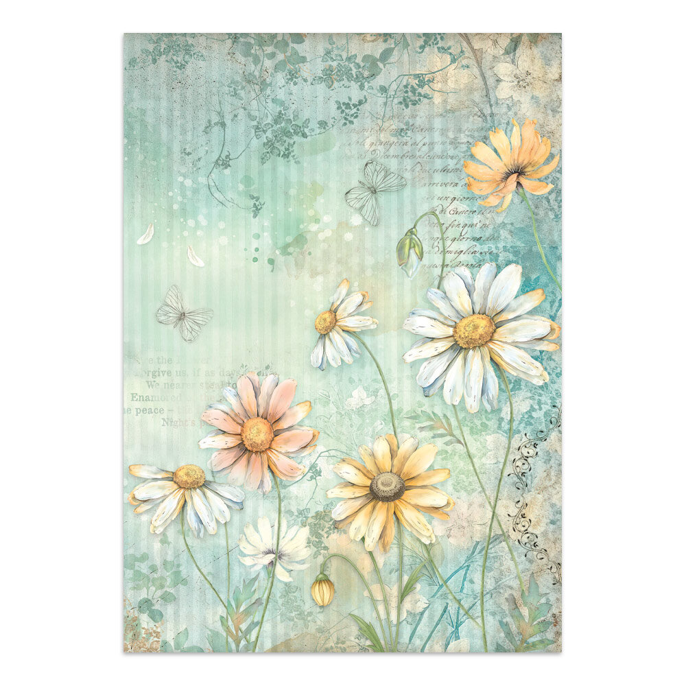 Stamperia Daisy Art Junk Journal Stickers, Backgrounds, Cut-Outs (SBJK14)