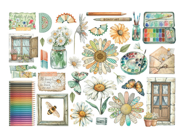 Stamperia Daisy Art Ephemera (34pcs) (DFLCT74)