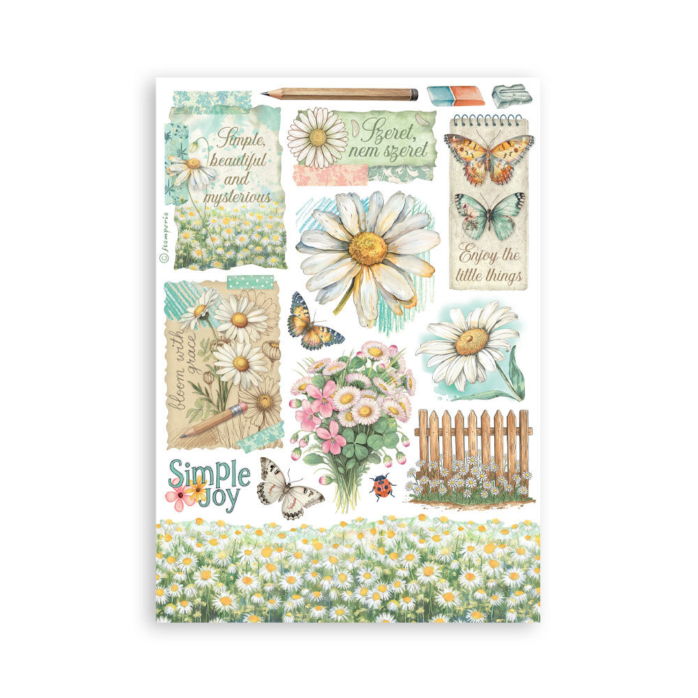 Stamperia Daisy Art A5 Washi Pad (8pcs) (SBW30)