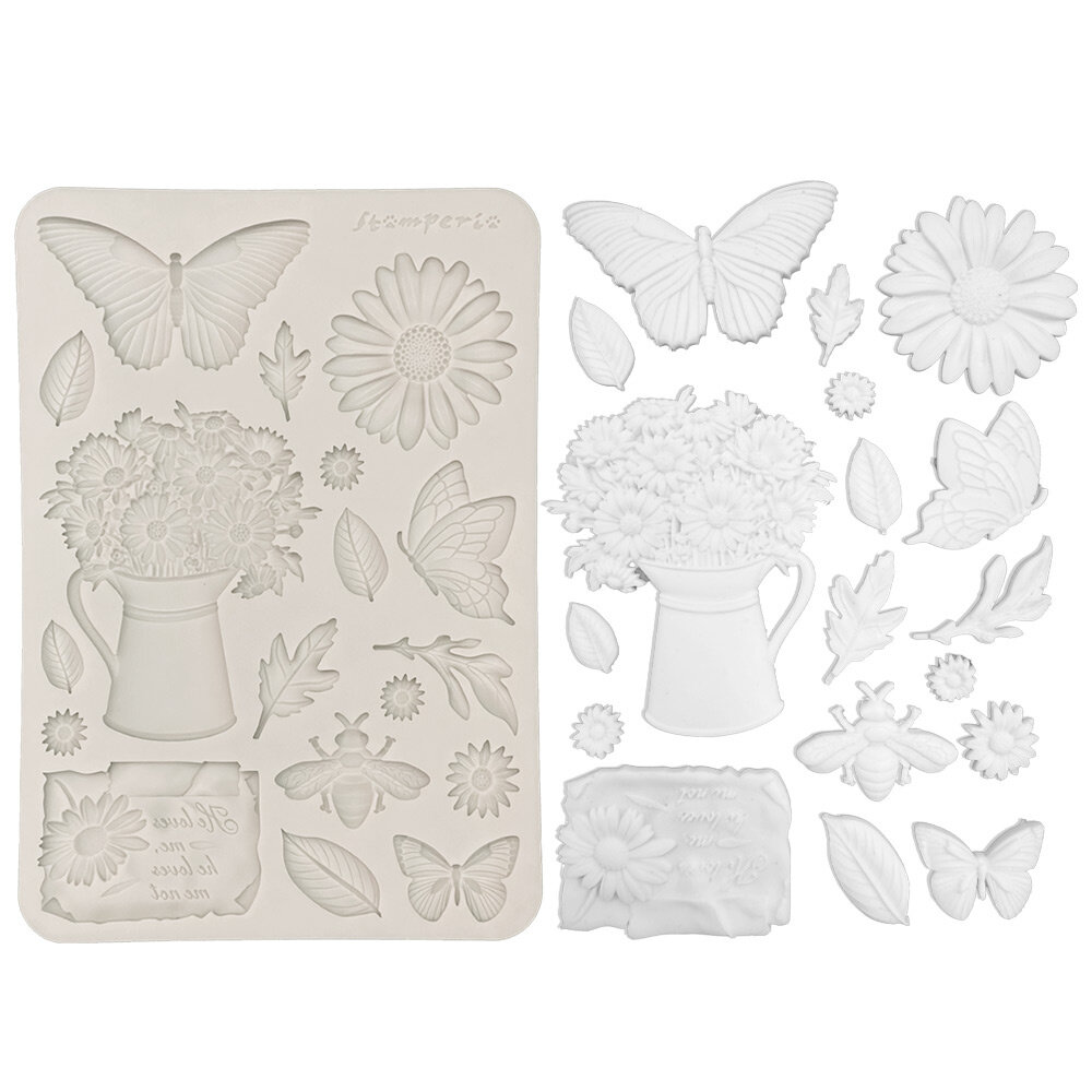 Stamperia Daisy Art A5 Silicon Mould Daisy and Butterfly (KACMA603)