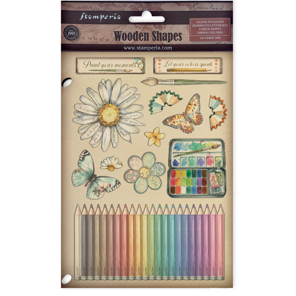 Stamperia Daisy Art A5 Colored Wooden Shape (KLSP195)