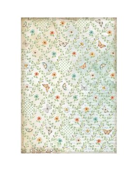 Stamperia Daisy Art A4 Rice Paper Flowers and Butterfly Pattern (6pcs) (DFSA41097)
