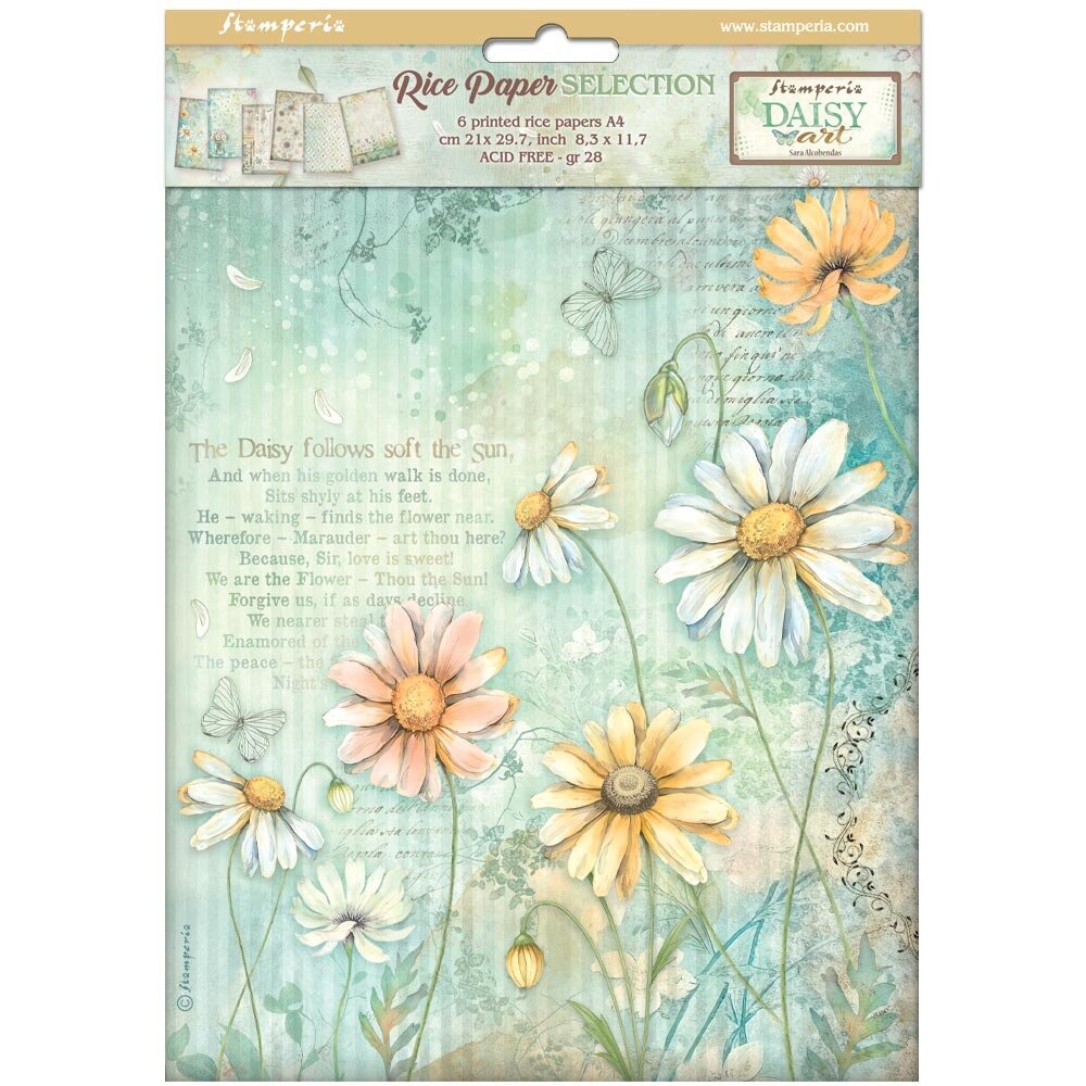 Stamperia Daisy Art A4 Rice Paper Selection (6pcs) (DFSA4XDS)