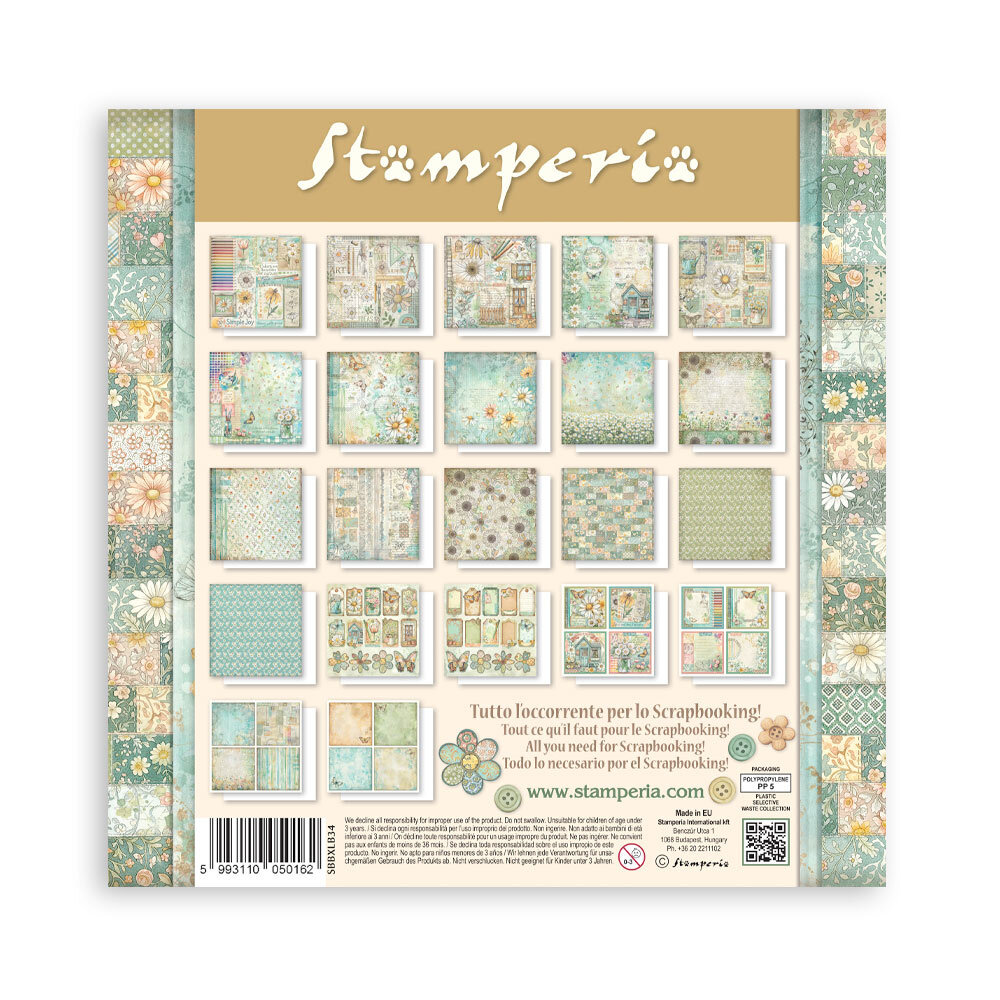 Stamperia Daisy Art 12x12 Inch Paper Pack Maxi (Single Face) (SBBXLB34)