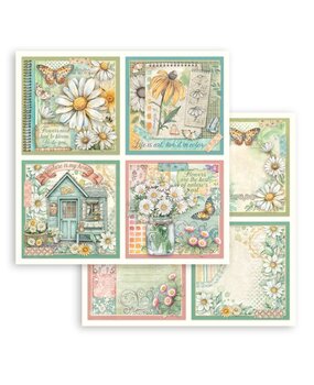 Stamperia Daisy Art 12x12 Inch Paper Sheet 4 Cards (10pcs) (SBB1130)