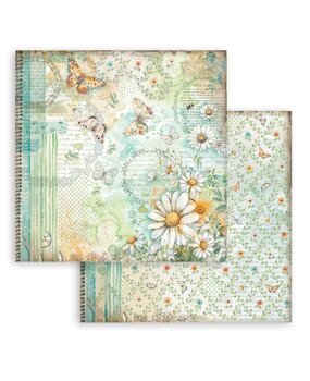 Stamperia Daisy Art 12x12 Inch Paper Sheet Butterfly and Daisy (10pcs) (SBB1129)