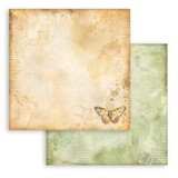 Stamperia Daisy Art 12x12 Inch Paper Sheet Ochre Pattern with Butterfly (10pcs) (SBB1132)