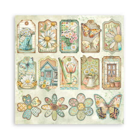 Stamperia Daisy Art 8x8 Inch Paper Pack Maxi (Single Face) (SBBSXB22)
