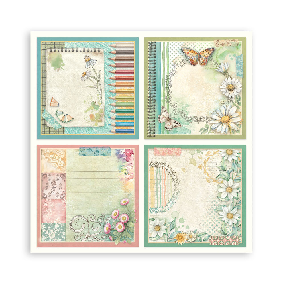 Stamperia Daisy Art 8x8 Inch Paper Pack Maxi (Single Face) (SBBSXB22)