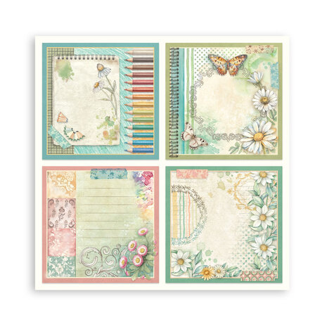 Stamperia Daisy Art 8x8 Inch Paper Pack Maxi (Single Face) (SBBSXB22)