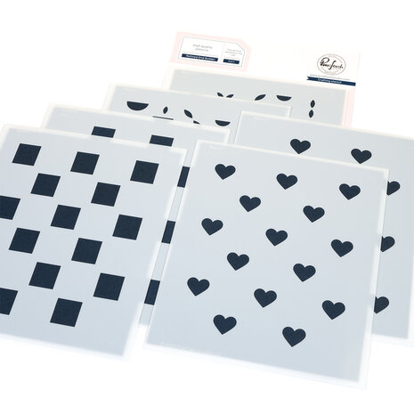 Pinkfresh Studio Artful Foundations Builder Stencil Refined Grid (309325)