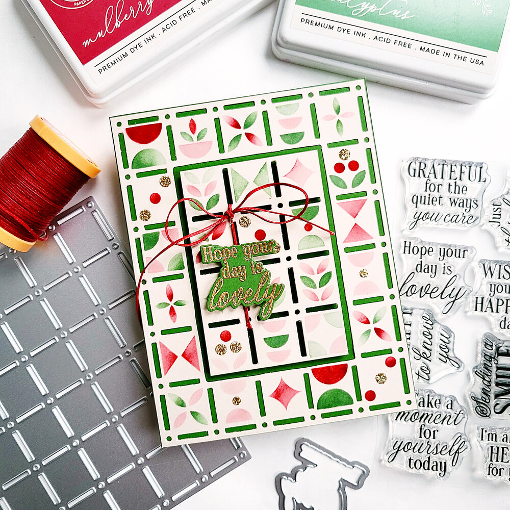 Pinkfresh Studio Artful Foundations Builder Stencil Refined Grid (309325)