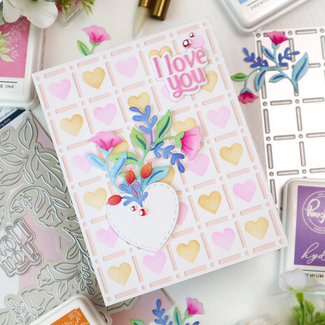 Pinkfresh Studio Artful Foundations Builder Stencil Refined Grid (309325)