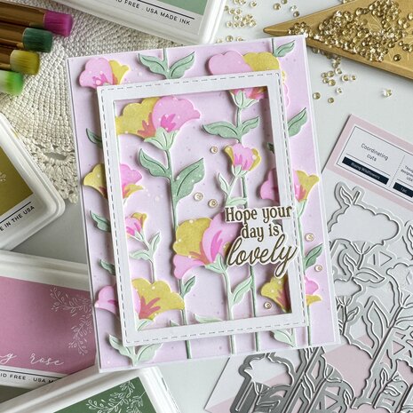 Pinkfresh Studio Artful Foundations Stencil Rising Wildflowers (309525)