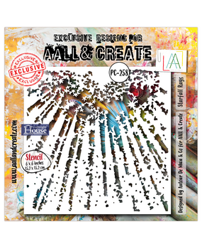 Aall and Create Solar Pulse 6x6 Inch Stencil Starfall Rays (AALL-PC-258)