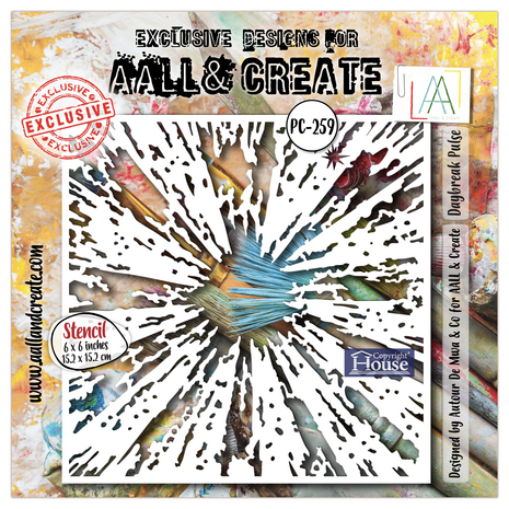 Aall and Create Solar Pulse 6x6 Inch Stencil Daybreak Pulse (AALL-PC-259)