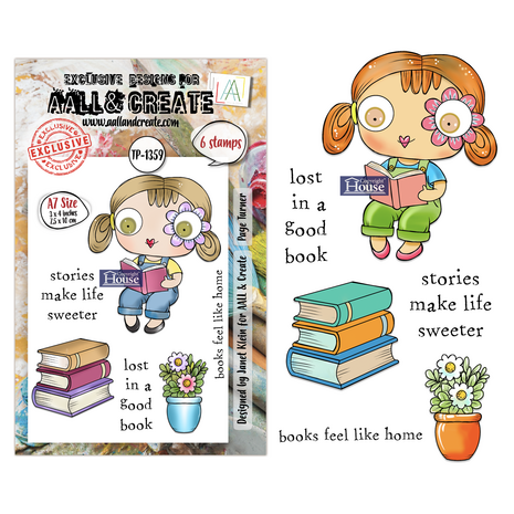 Aall and Create Petals & Ink A7 Stamp Set Page Turner (AALL-TP-1359)