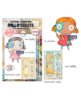 Aall and Create Petals & Ink A7 Stamp Set Sew Happy (AALL-TP-1362)