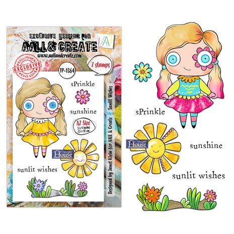 Aall and Create Petals & Ink A7 Stamp Set Sunlit Wishes (AALL-TP-1364)
