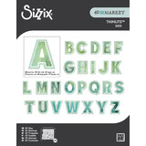 Sizzix Thinlits Die by 49 and Market This or That 2 Inch Alphabet (52pcs) (666951)