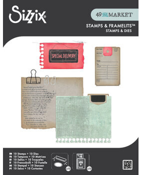 Sizzix Clear Stamps w/Framelists Die by 49 & Market Creative Combos (10+10pcs) (667058)