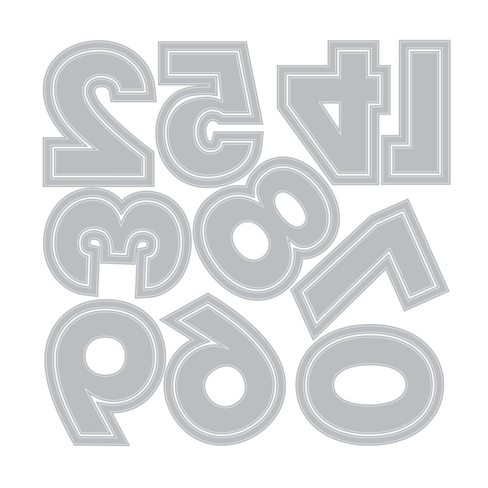 Sizzix Thinlits Die by 49 and Market This or That 2 Inch Numbers (20pcs) (666952)