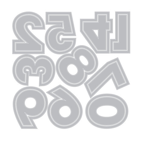 Sizzix Thinlits Die by 49 and Market This or That 2 Inch Numbers (20pcs) (666952)