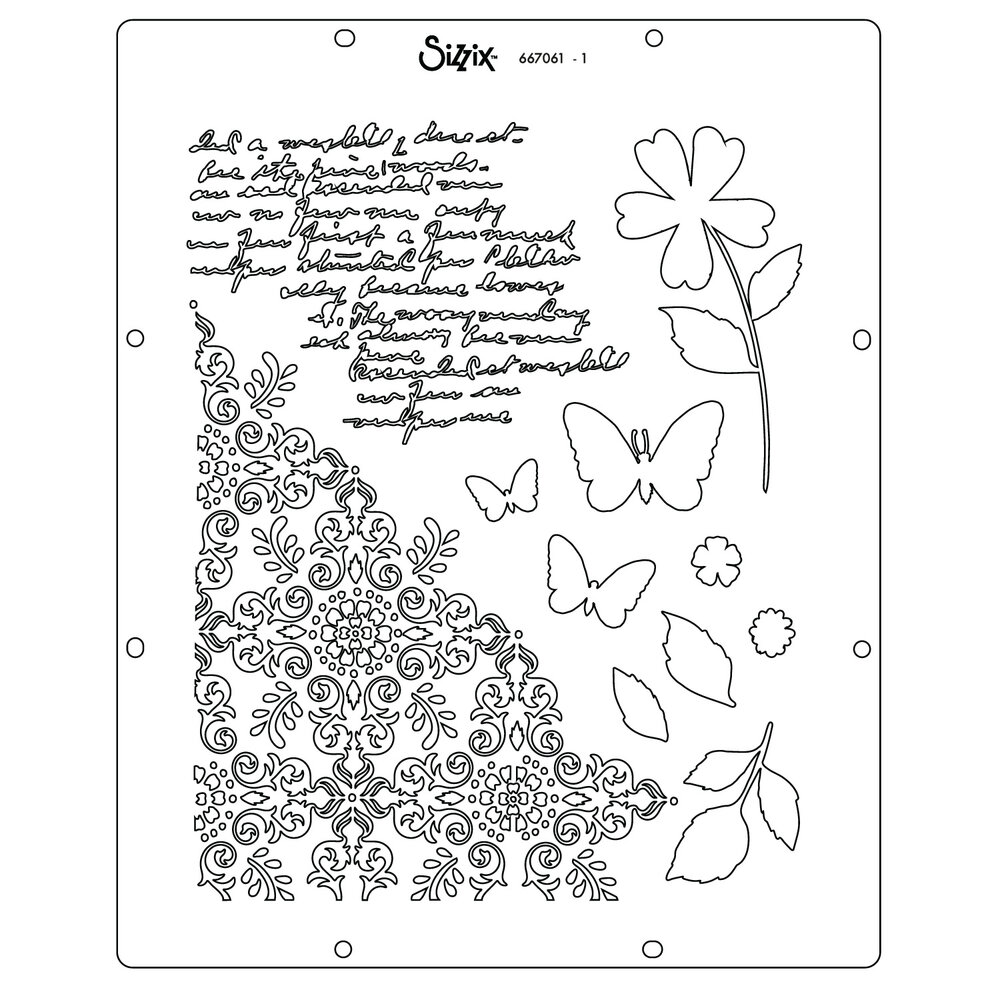 Sizzix Stencil A4 by 49 & Market Petal Play (1pcs) (667061)