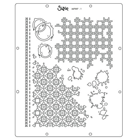 Sizzix Stencil A4 by 49 & Market Artful Layers (1pcs) (667057)