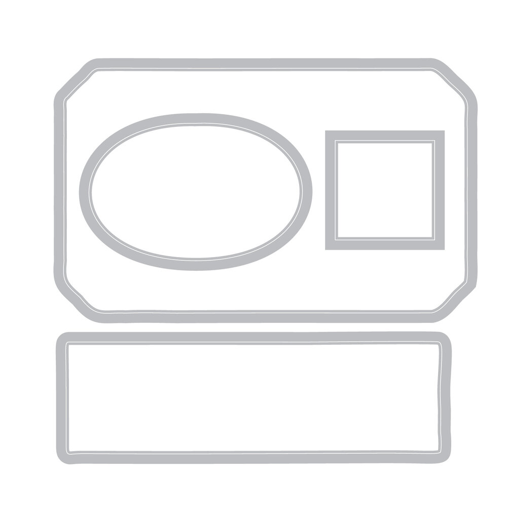 Sizzix Clear Stamps w/Framelits Die by 49 & Market Globetrotter's Mark (62+4pcs) (667060)