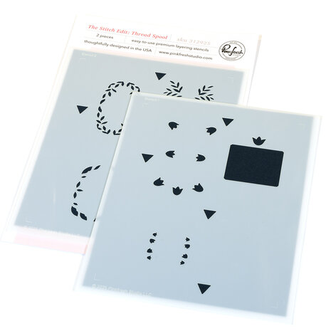 Pinkfresh Studio Homespun with Heart Stencil The Stitch Edit Thread Spool (312925)